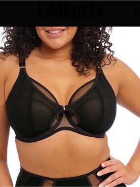 Elomi Women's Kintai Underwire Plunge Bra Black 38M New